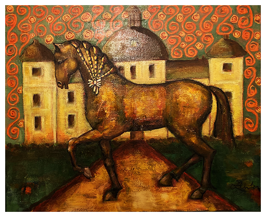 A horse with braids at Strmsholm Castle